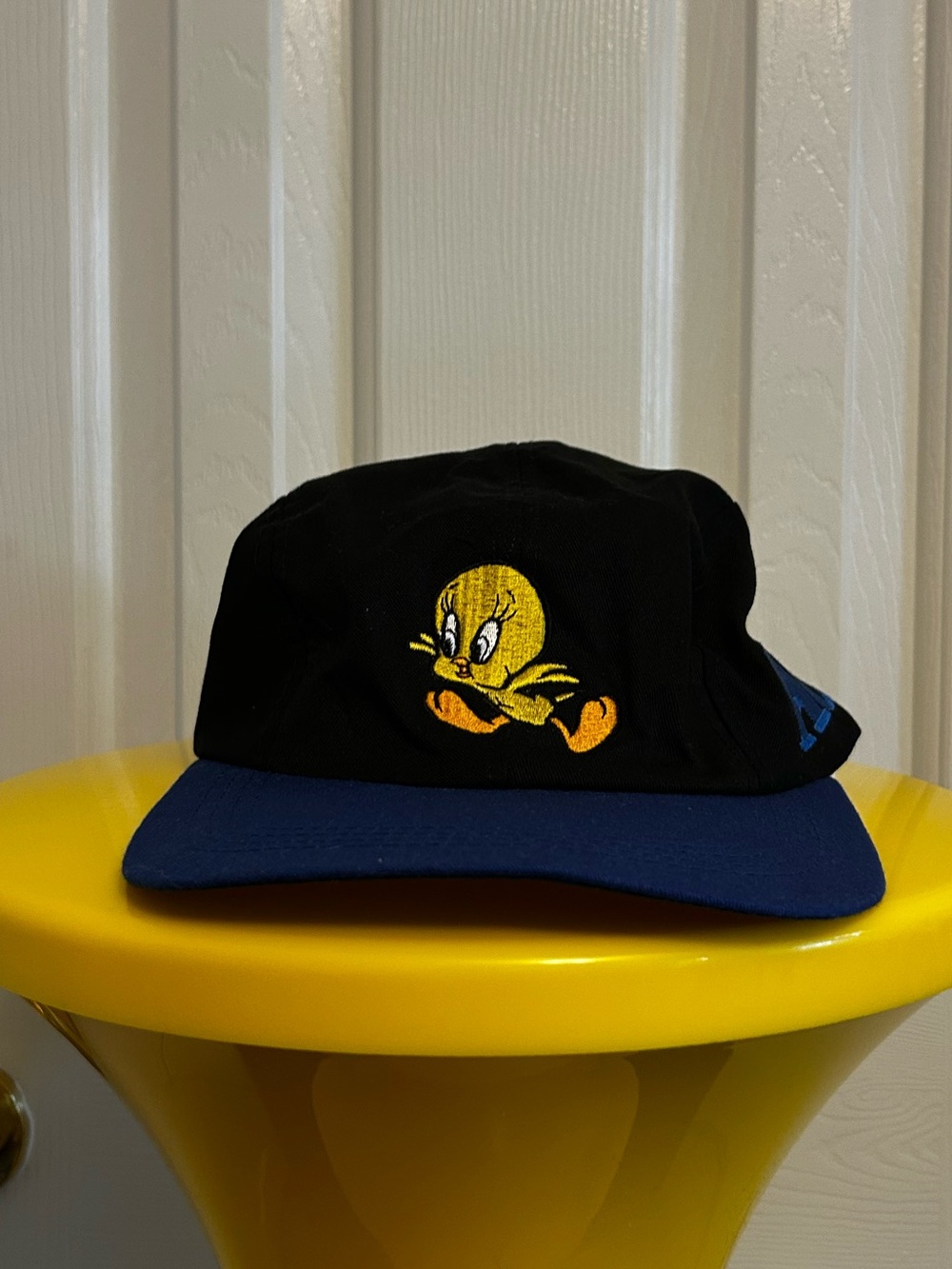 Black & Navy Embroidered Tweety Cap